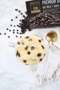 Chocolate Chip Mug Cake from the top