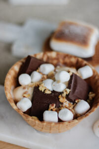 S'more Bowls with Mini Marshmallows and Endangered Species Chocolate