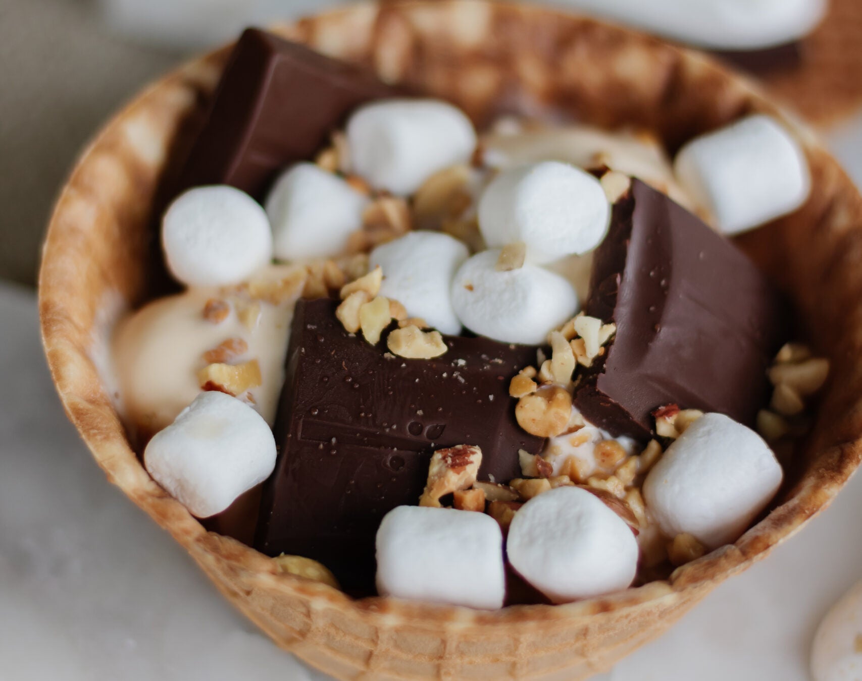 S'more Bowls with Mini Marshmallows and Endangered Species Chocolate