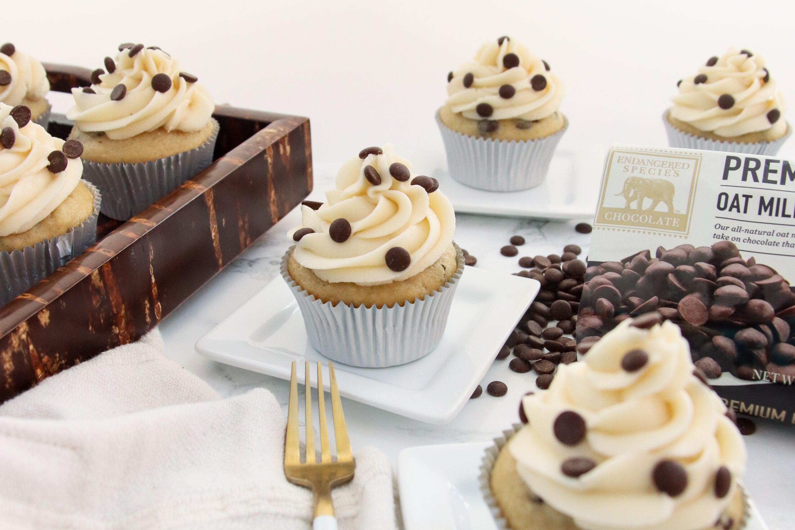 Chocolate Chip Cupcakes with Vanilla Buttercream
